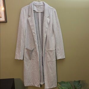 Dex Women's Light Gray Long Blazer/Jacket with Pockets